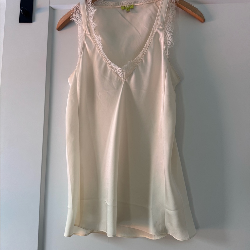 Stella & Dot Cream Lace-Trimmed Chemise